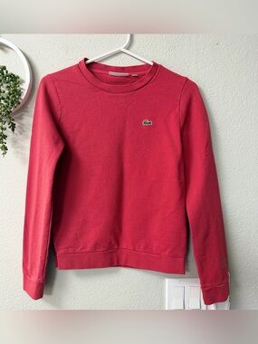 Lacoste Women's Raspberry Crewneck Pullover Sweatshirt